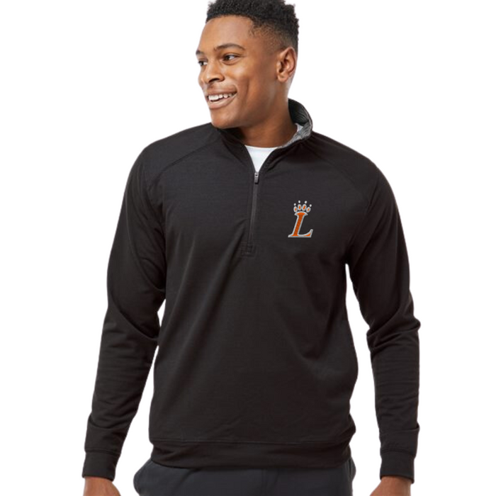 Loveland Men's Embroidered Quarter Zip Pullover on Black-Lemons and Limes Boutique