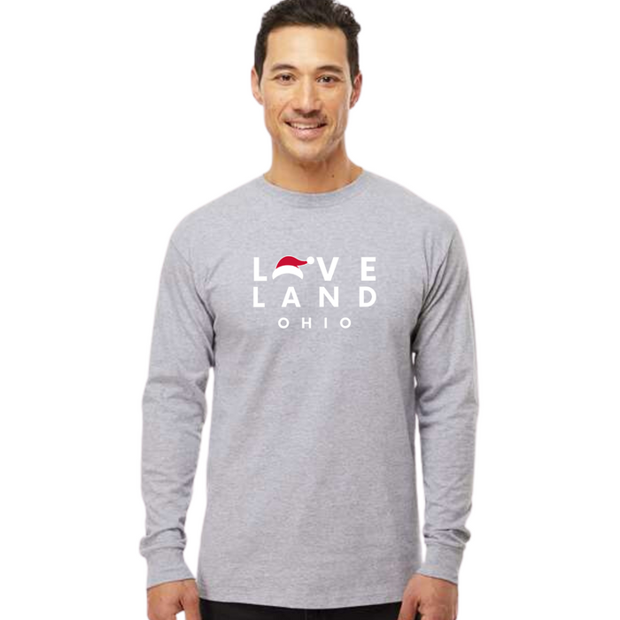 Loveland Santa Hat Long Sleeve T-Shirt on Athletic Grey--Lemons and Limes Boutique