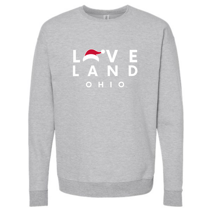 Loveland Santa Hat Sweatshirt on Athletic Gray--Lemons and Limes Boutique