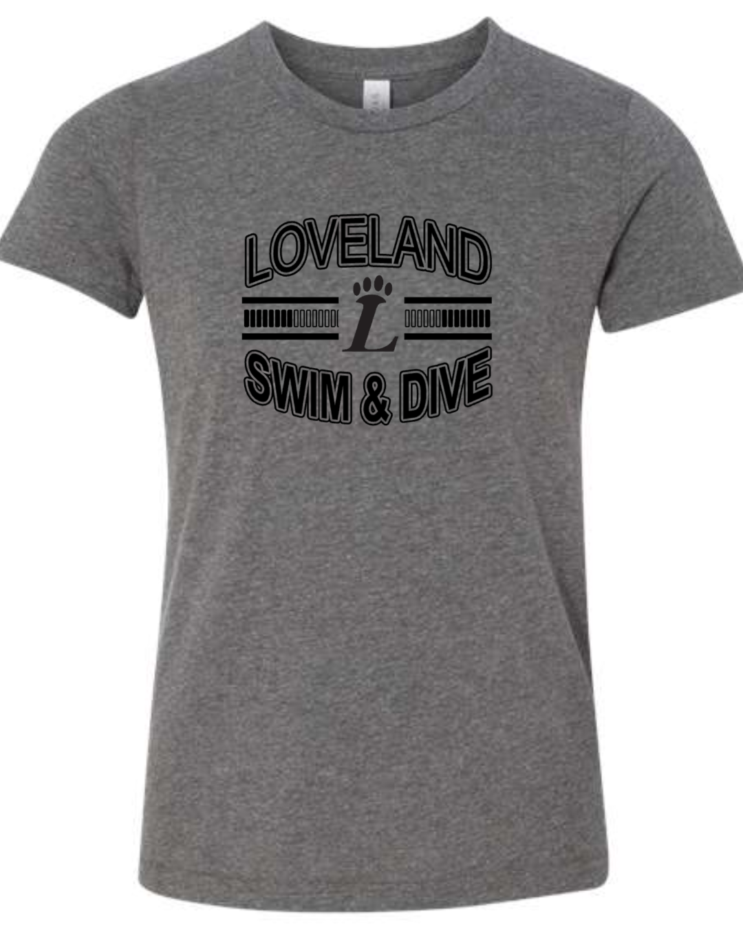 Loveland Swim and Dive Tee on Deep Heather-Lemons and Limes Boutique