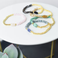 Luxe Collection: Clara Natural Gemstone Stretch Bracelet-Bracelets-Lemons and Limes Boutique
