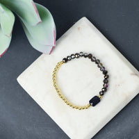 Luxe Collection: Clara Natural Gemstone Stretch Bracelet-Bracelets-Sandstone-Lemons and Limes Boutique