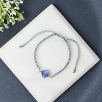 Megan Braided Natural Gemstone Bangle Bracelet-Sodalite-Lemons and Limes Boutique