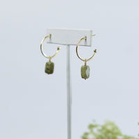 Luxe Clara Gemstone Drop Hoop Earrings-Lemons and Limes Boutique