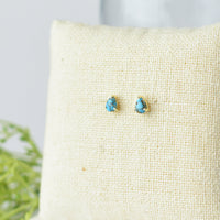 Gemstone Teardrop Stud Earrings-Turquoise-December-Lemons and Limes Boutique