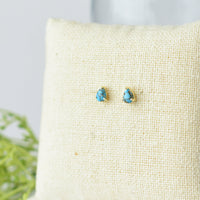 Luxe Collection: Birthstone Gemstone Stud Earrings-Turquoise-December-Lemons and Limes Boutique