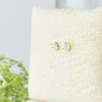 Gemstone Teardrop Stud Earrings-Aquamarine-March-Lemons and Limes Boutique