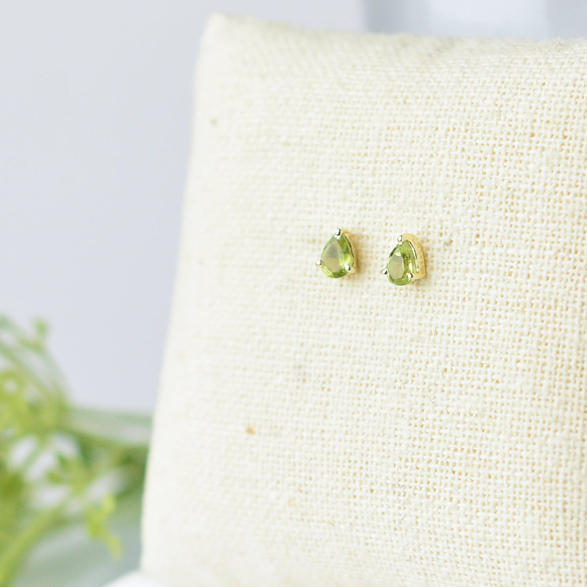 Luxe Collection: Birthstone Gemstone Stud Earrings-Peridot-August-Lemons and Limes Boutique
