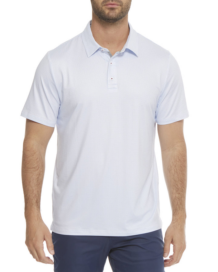 MVP Cashiers Geo Dot Polo in White-Lemons and Limes Boutique