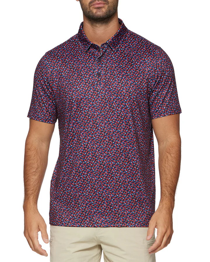 MVP Winfield Star Polo in Navy Combo-Lemons and Limes Boutique