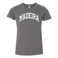 White Curved Madeira Short Sleeve Tee on Deep Heather-Lemons and Limes Boutique