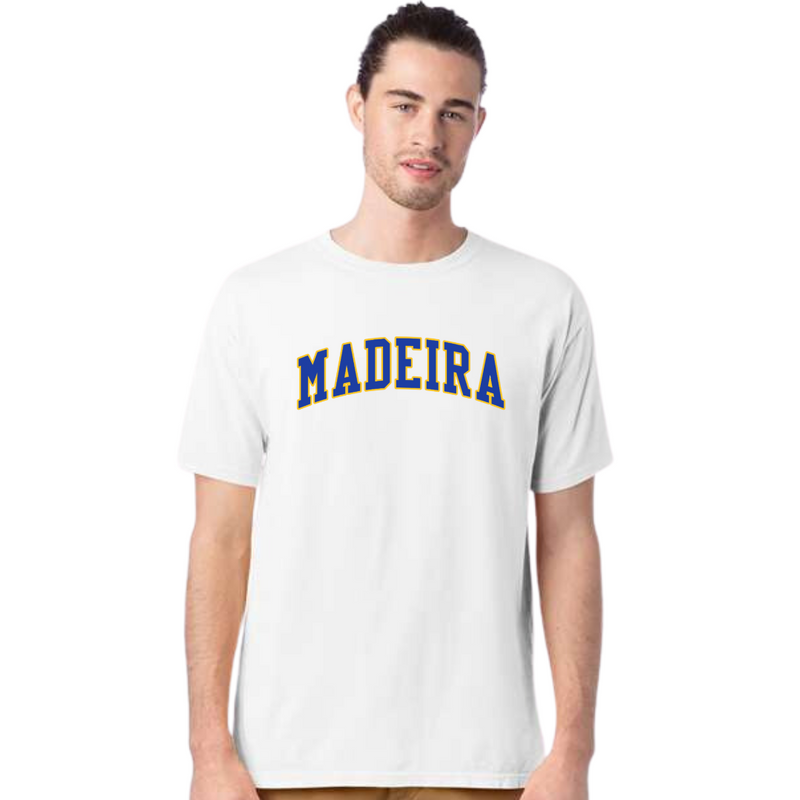 Curved Madeira 2 Color T-Shirt on White--Lemons and Limes Boutique