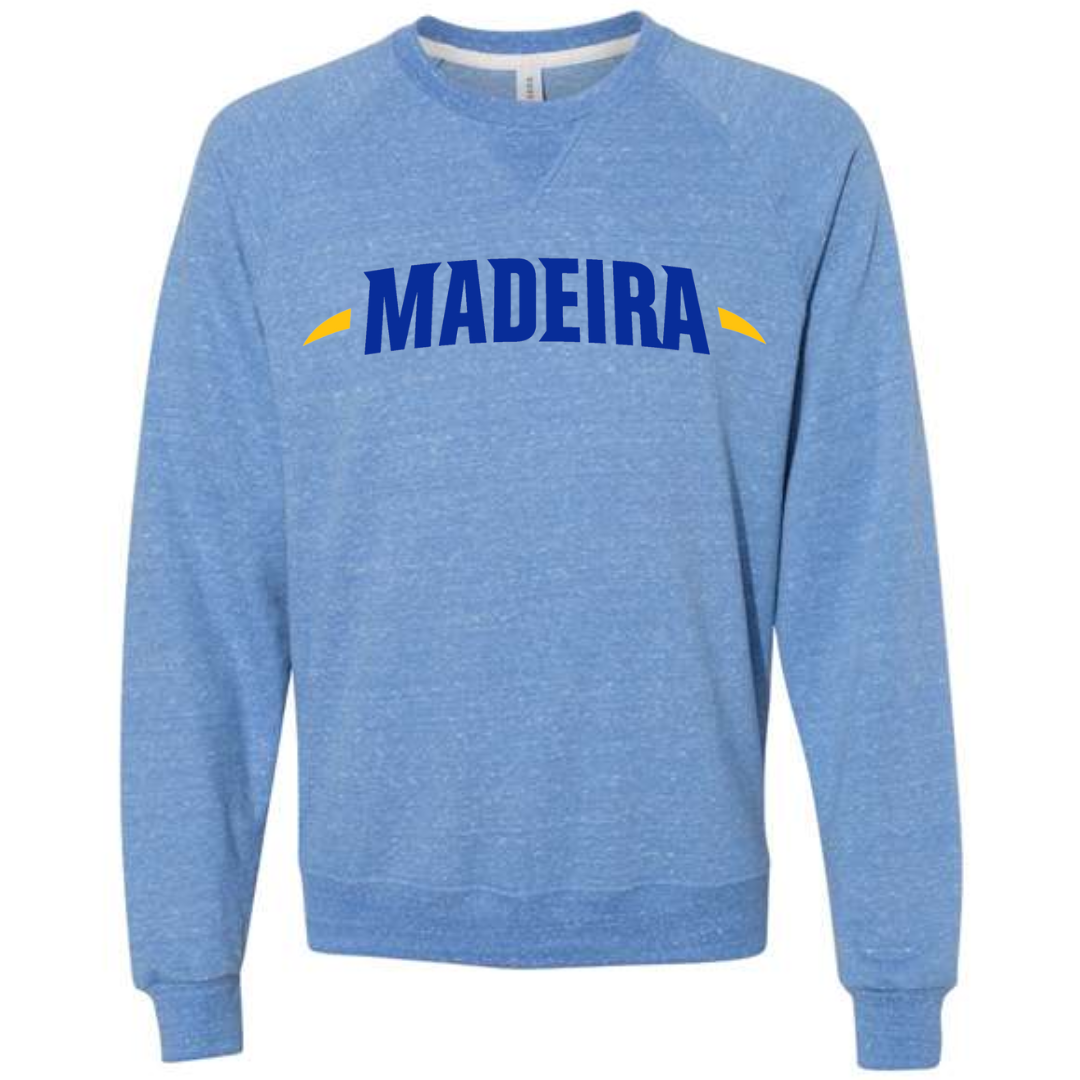 Madeira 2 Color Flag Snow Heather French Terry on Royal Blue-Lemons and Limes Boutique