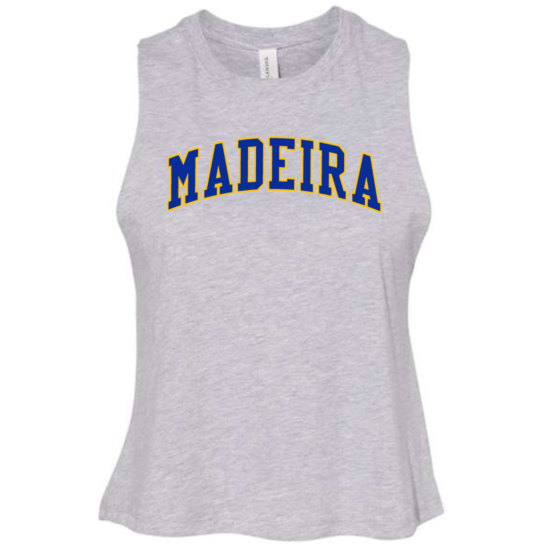 Madeira 2 Color Curved Crop Tank on Athletic Gray-Lemons and Limes Boutique