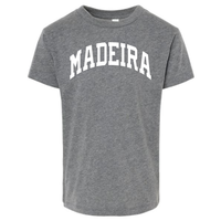 White Curved Madeira Short Sleeve Tee on Deep Heather-Lemons and Limes Boutique