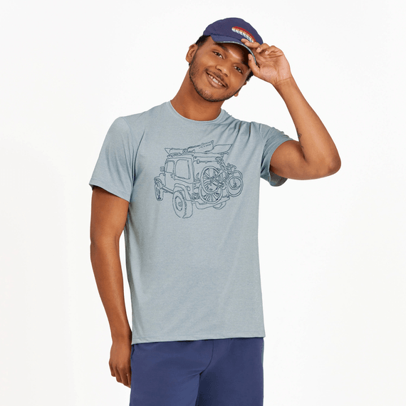Men's Active Tee Off Road Fun in Smoke Blue-Lemons and Limes Boutique