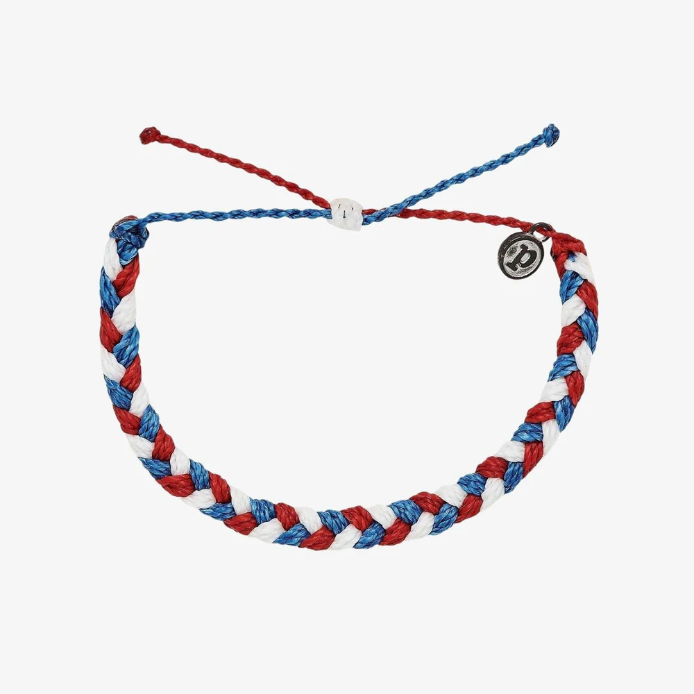 Multi Braided Bracelet in Red White Blue by Pura Vida--Lemons and Limes Boutique