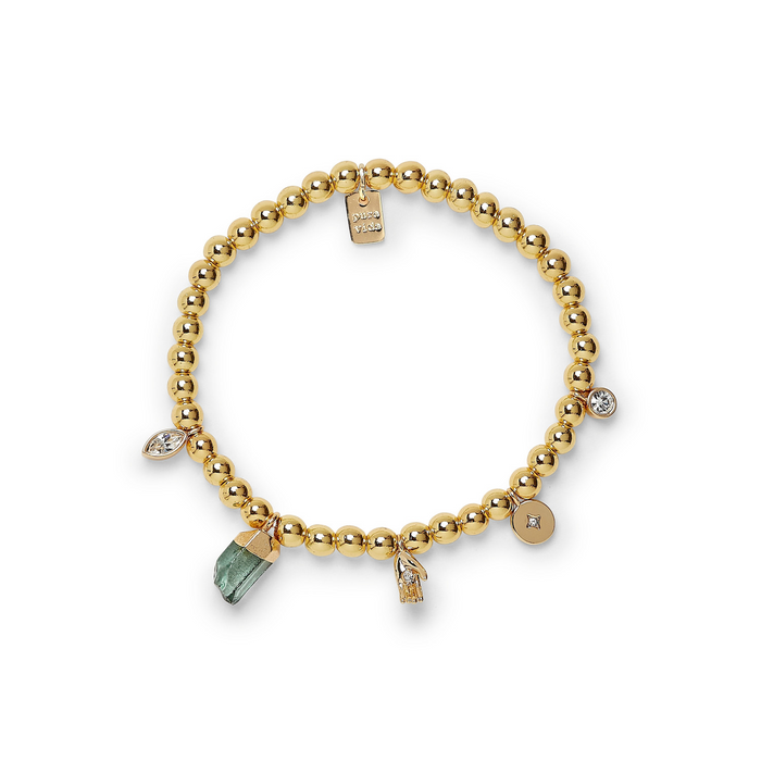 Mystics Mixed Charms Stretch Bracelet in Gold Pura Vida-Lemons and Limes Boutique