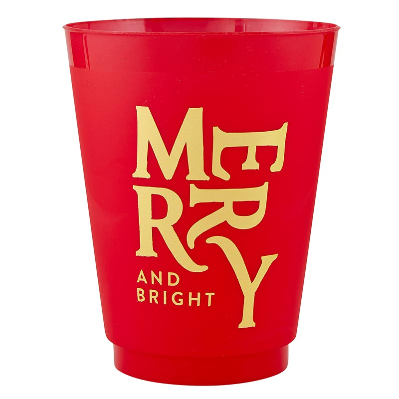 Gold Foil Frost Cups - Merry + Bright - Set of 6-Lemons and Limes Boutique