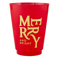 Gold Foil Frost Cups - Merry + Bright - Set of 6-Lemons and Limes Boutique