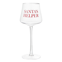 Face to Face Stemmed Wine Glass - Santa's Helper--Lemons and Limes Boutique