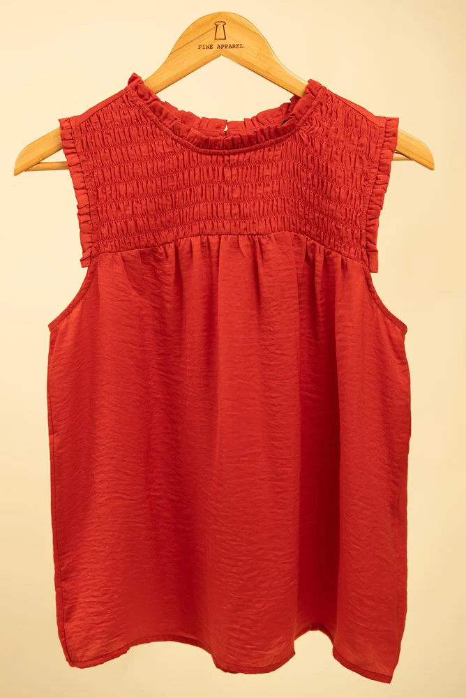 Air Flow Satin Tank in Salsa-Lemons and Limes Boutique