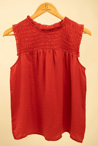 Air Flow Satin Tank in Salsa-Lemons and Limes Boutique