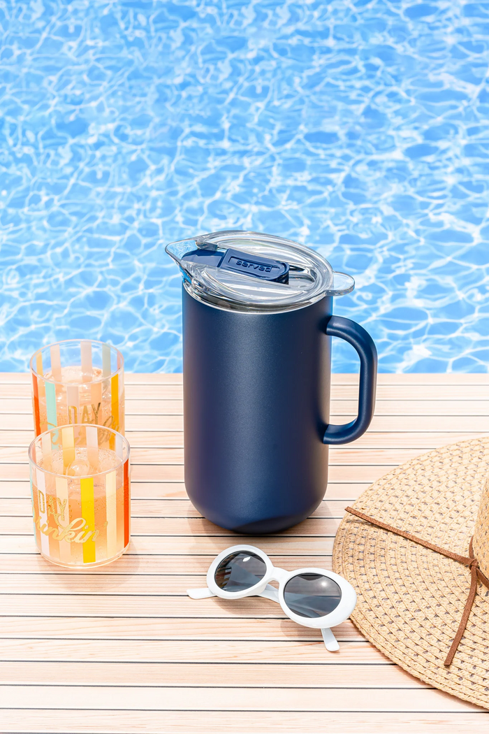 Vacuum-Insulated Pitcher (2L) in Navy Bean by Served-Lemons and Limes Boutique