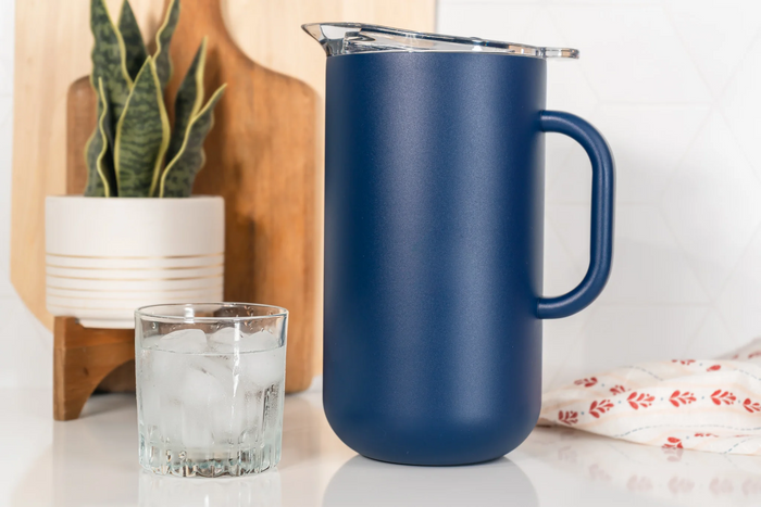 Vacuum-Insulated Pitcher (2L) in Navy Bean by Served-Lemons and Limes Boutique
