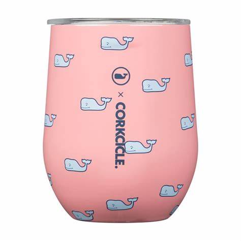 12oz Stemless in Vineyard Vines Whales Repeat Corkcicle-Drinkware-Lemons and Limes Boutique