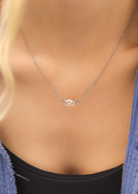 18K Gold PVD Stainless Steel Loop Connector Chain Necklace in Gold and Silver