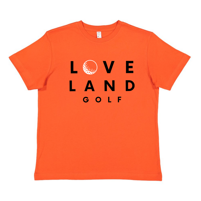 Loveland Golf Ball T-Shirt on Orange - Youth--Lemons and Limes Boutique