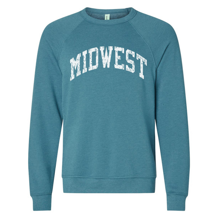 Midwest Sponge Fleece Sweatshirt on Heather Teal--Lemons and Limes Boutique