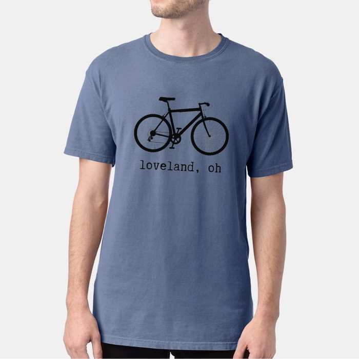 Loveland Ohio Vintage Bike Pigment Dyed T-Shirt on Saltwater--Lemons and Limes Boutique