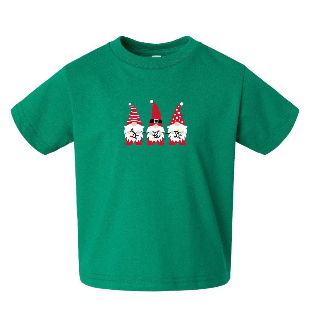 Holiday Gnome T-Shirt on Green-TODDLER-Lemons and Limes Boutique