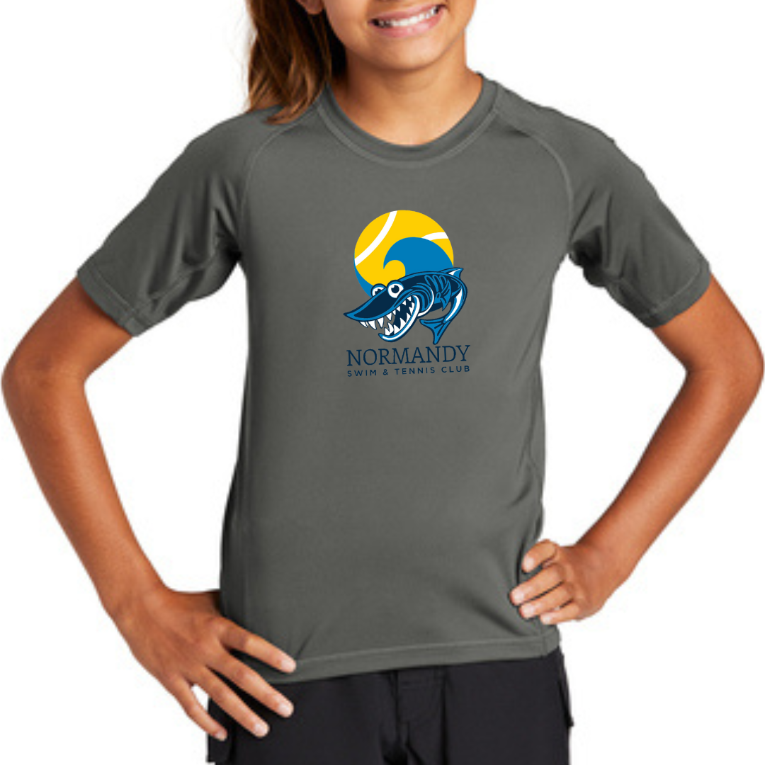 Normandy Swim and Tennis Club Rashguard Short Sleeve T-Shirt in Grey-YOUTH--Lemons and Limes Boutique