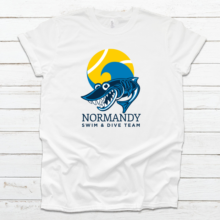 Normandy Swim and Dive Team White T-Shirt--Lemons and Limes Boutique