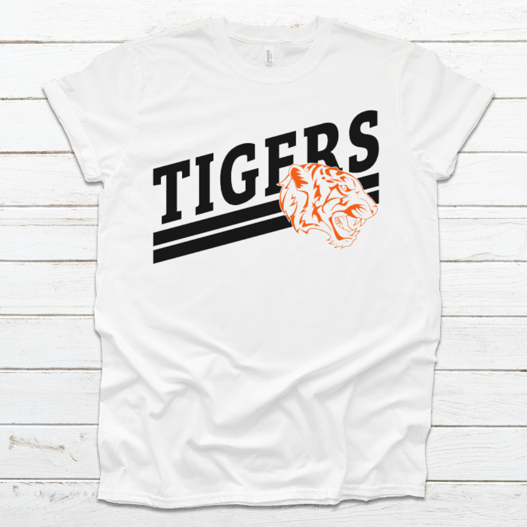 Varsity Tigers T-Shirt on White--Lemons and Limes Boutique
