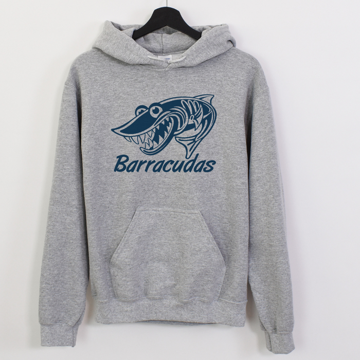 Grey Hoodie with Blue Normandy Barracuda Logo--Lemons and Limes Boutique