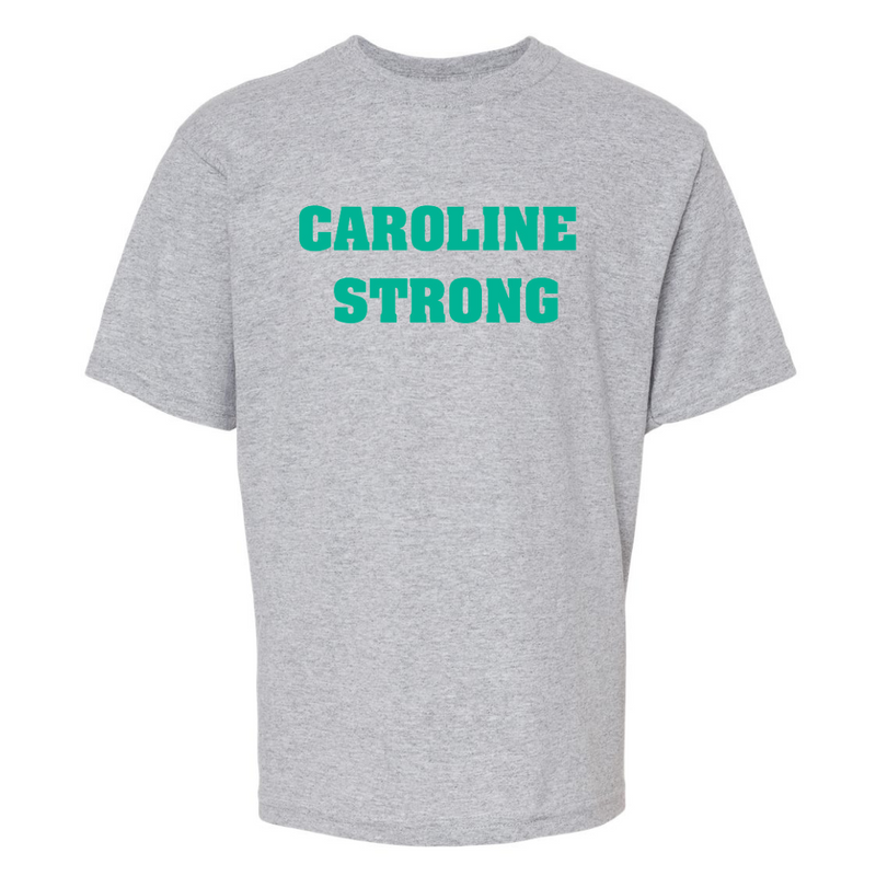 Caroline Strong T-Shirt on Athletic Gray- YOUTH--Lemons and Limes Boutique
