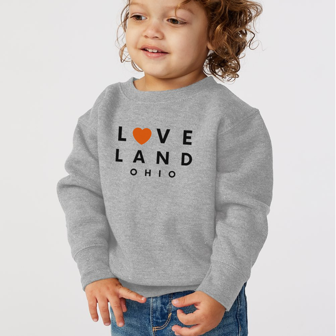 Loveland Heart Crewneck Sweatshirt on Athletic Gray-TODDLER--Lemons and Limes Boutique