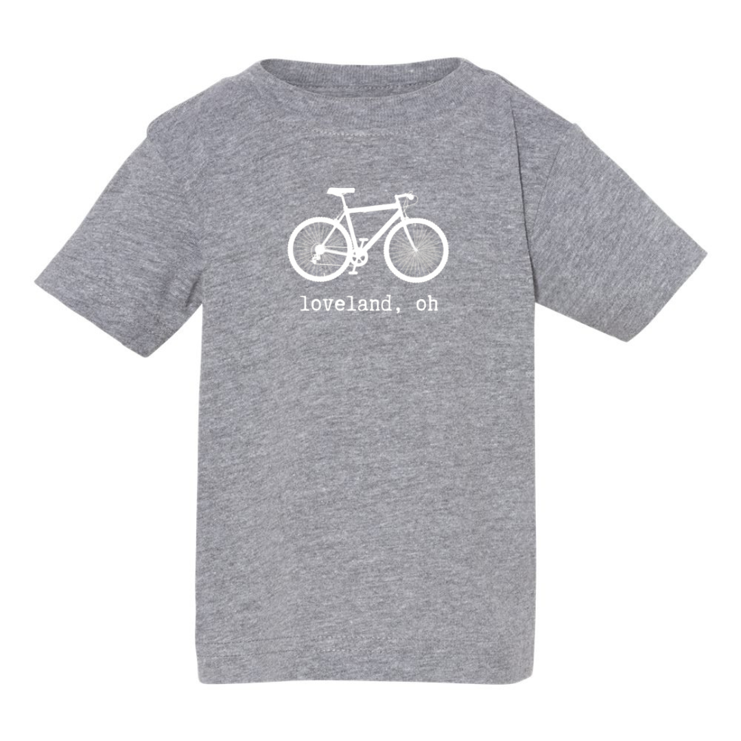 Loveland Ohio Vintage Bike T-Shirt on Deep Heather Gray-INFANT-Graphic Tees-Lemons and Limes Boutique