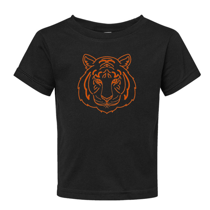 Tiger Face Orange T-Shirt on Black-INFANT-Graphic Tees-Lemons and Limes Boutique