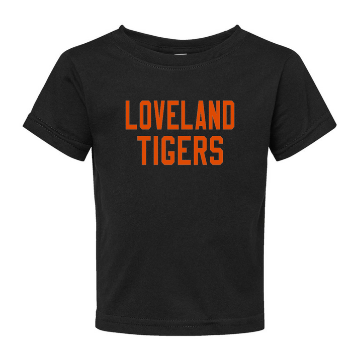 Loveland Tigers T-Shirt on Black-INFANT-Graphic Tees-Lemons and Limes Boutique