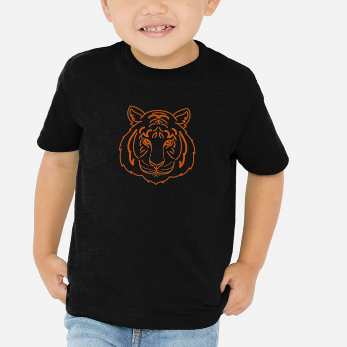 Tiger Face T-Shirt on Black-TODDLER-Graphic Tees-Lemons and Limes Boutique