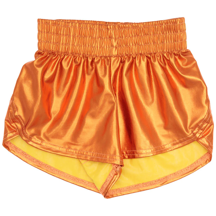 Youth Steph Shorts in Metallic Orange--Lemons and Limes Boutique