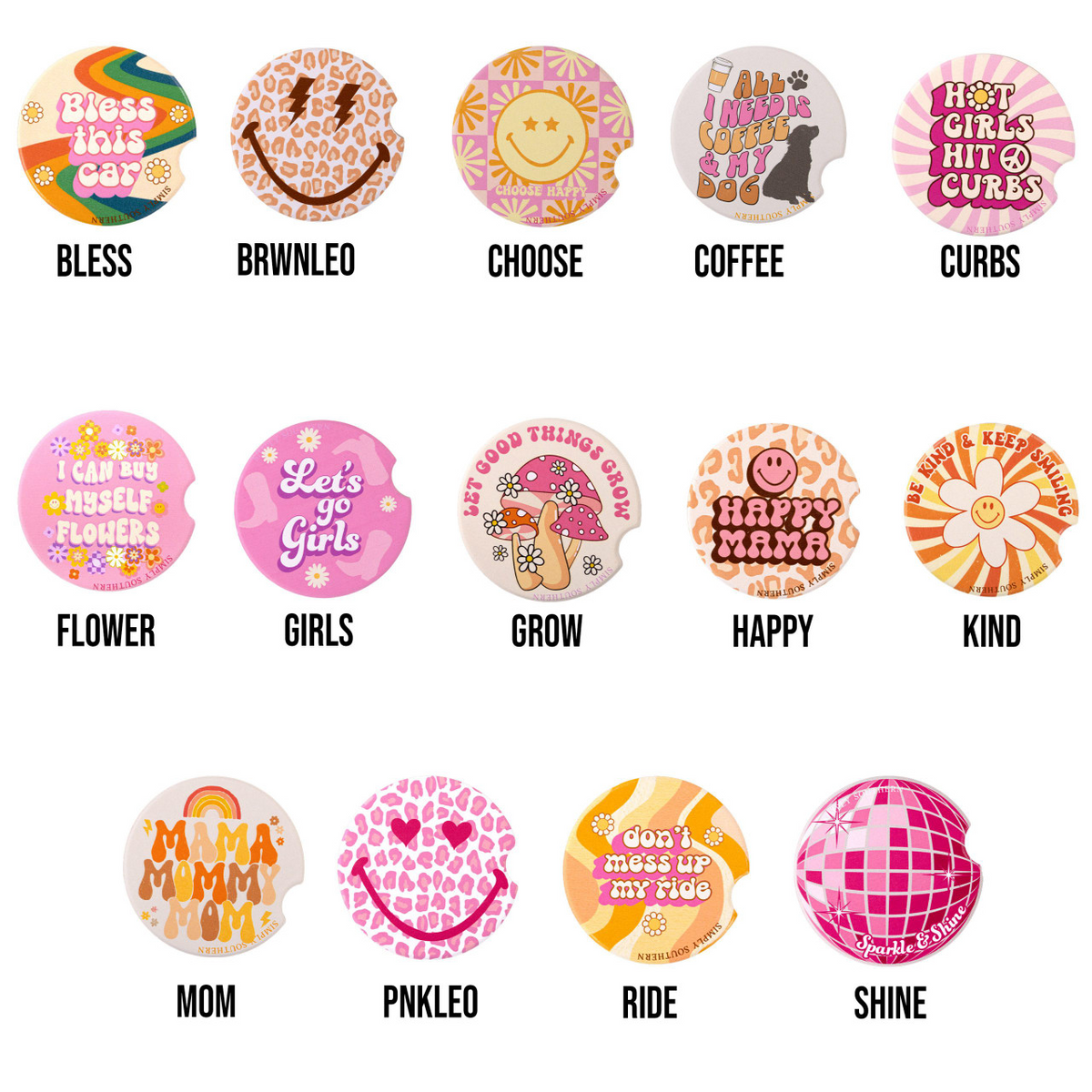 Car Coasters by Simply Southern-Lemons and Limes Boutique