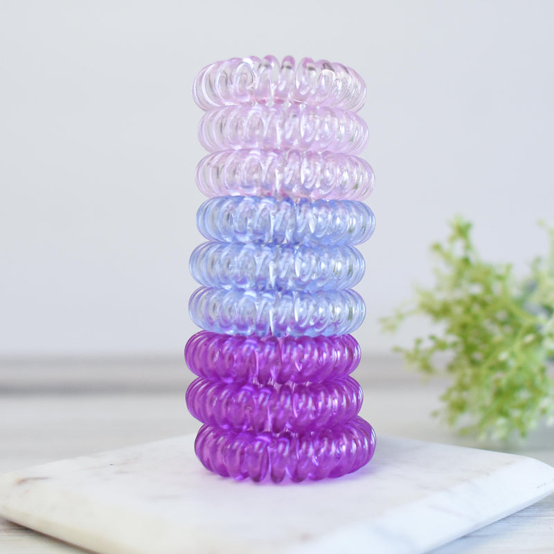Pretty Pony Hair Coil 9 Piece Set in Clear Box-Purple-Lemons and Limes Boutique