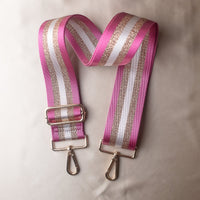 Pink and Gold Striped Purse Strap--Lemons and Limes Boutique