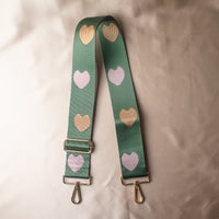 Green Hearts Purse Strap-Lemons and Limes Boutique